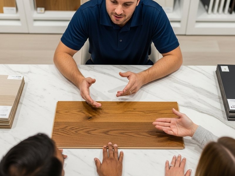 Flooring showroom consultation