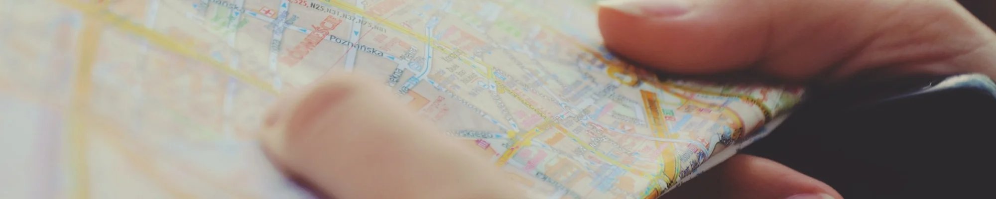Colorful paper map of San Diego CA
