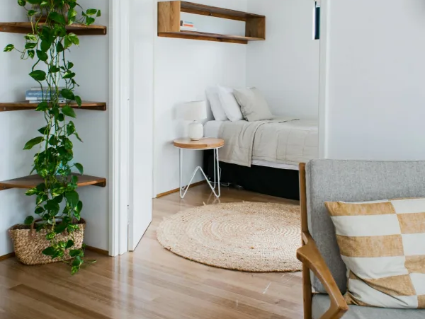 Modern Bohemian style San Diego home with LVP flooring