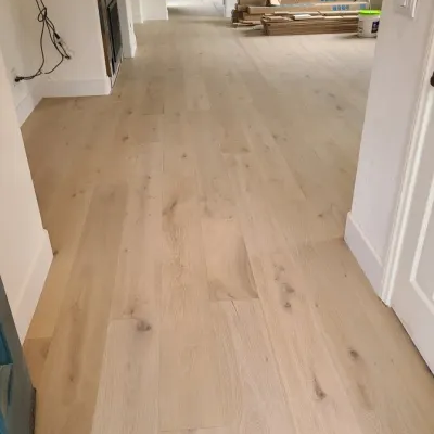 Light wood flooring in a San Diego home