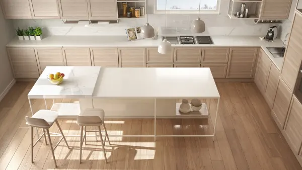 Hardwood in a bright and modern San Diego kitchen