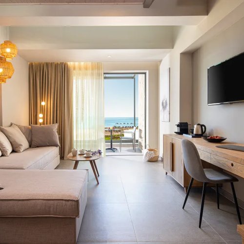 Tile flooring in a compact apartment