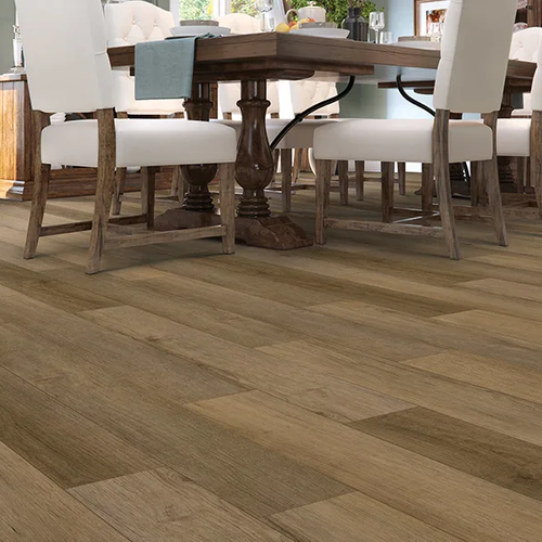 Traditional style kitchen in San Diego with wide plank LVP floors