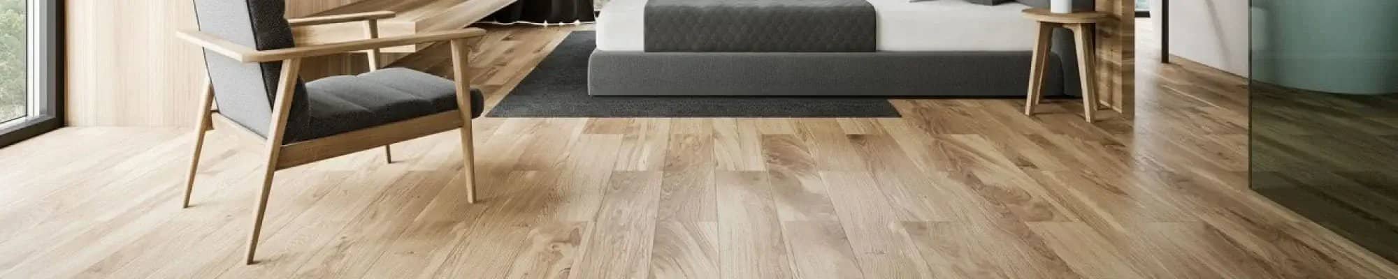 Stylish bedroom with Luxury Vinyl flooring in San Diego CA