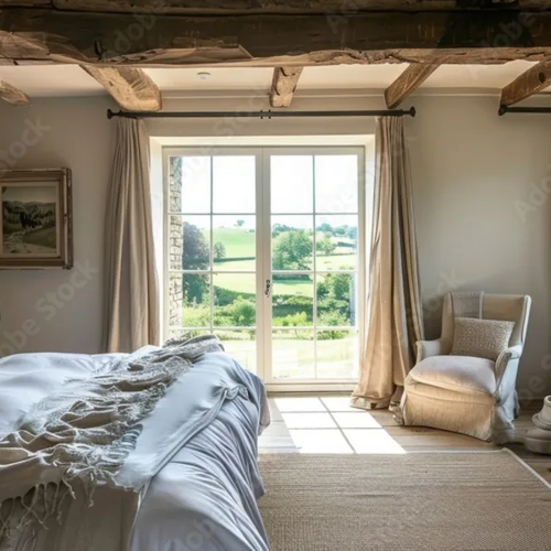Classic Bedroom with light area rug