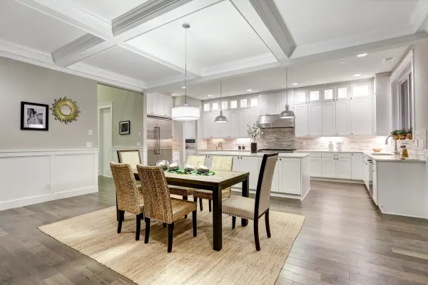 Traditional dining room with Luxury Vinyl floors