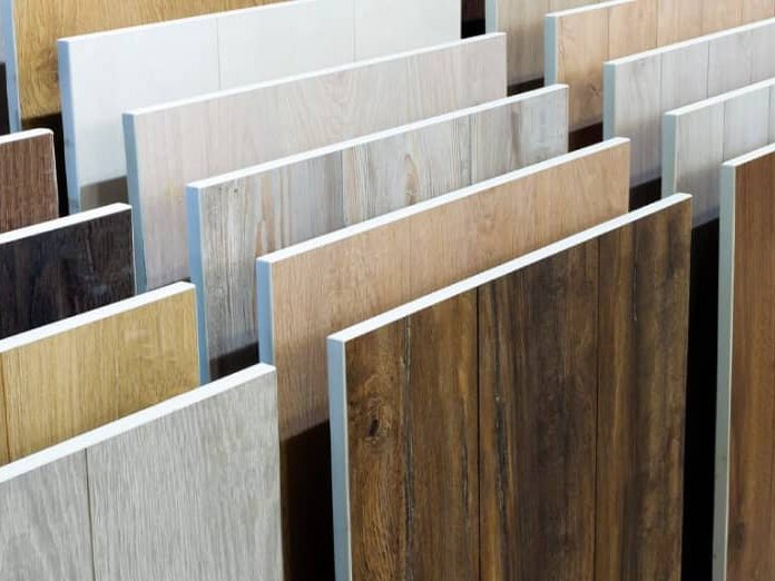 Flooring samples in a bright San Diego Showroom