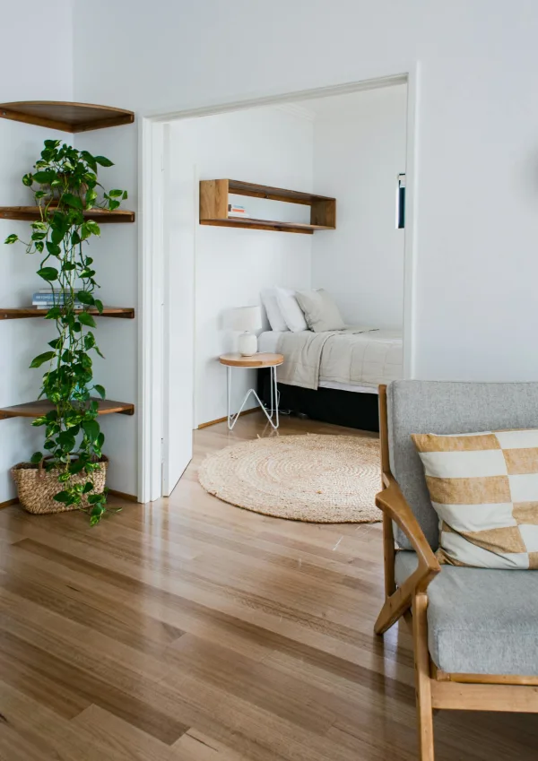 Modern Bohemian style San Diego home with LVP flooring