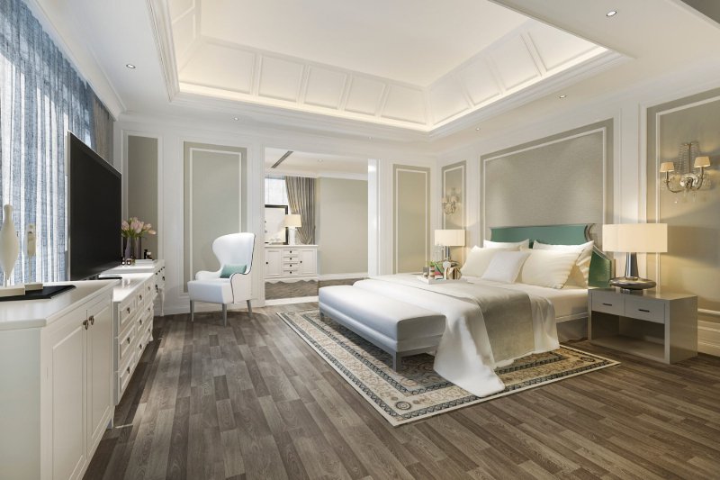 Long lasting LVP flooring in a luxurious bedroom