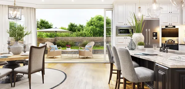 Hardwood flooring in a modern and stylish kitchen